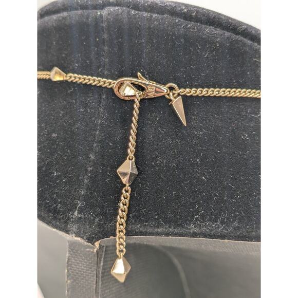 Alexis Bittar Geometric Crystal & Stone Spike Gold Adjustable Necklace 19" - Picture 5 of 6